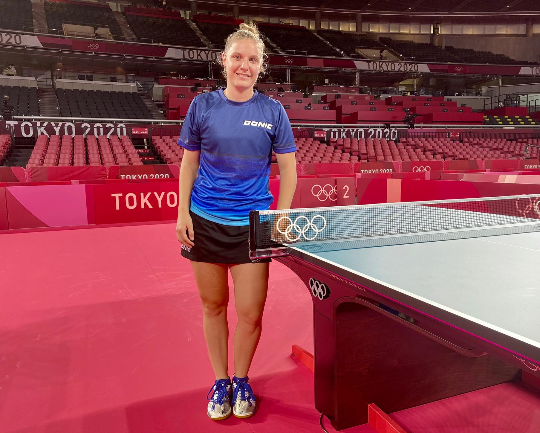 Rachel Moret lors de son premier entraînement aux Jeux Olympiques de Tokyo